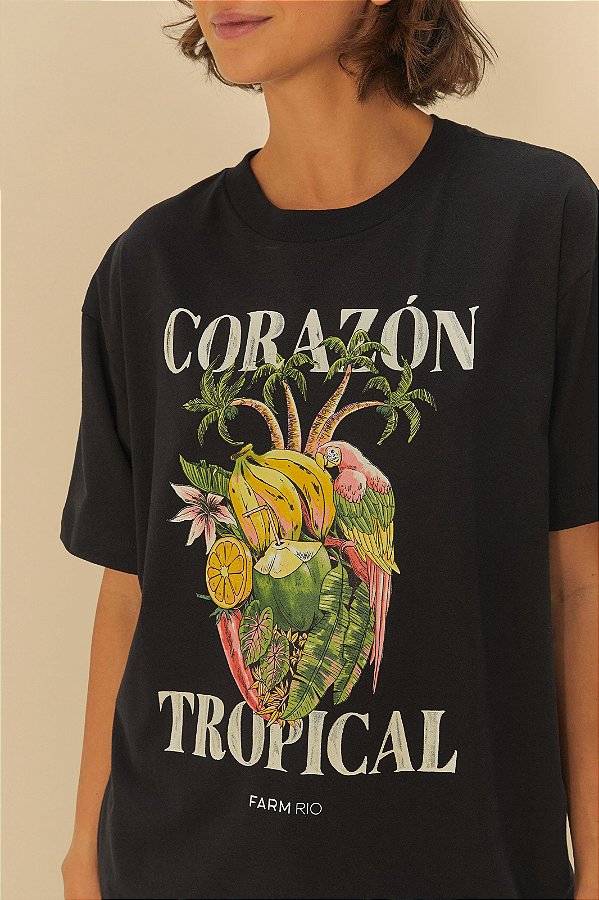 Farm 1047-T-Shirt F.M/C Media 343318 2-Preto