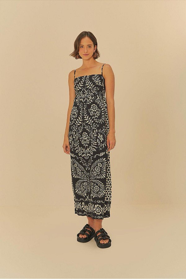 Farm 956-Vestido Cropped 337559 1184-Preto/Kaki