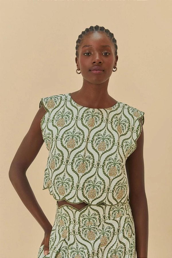 Farm 911-Regata Cropped Tecido 338729 1353-Off/Verde