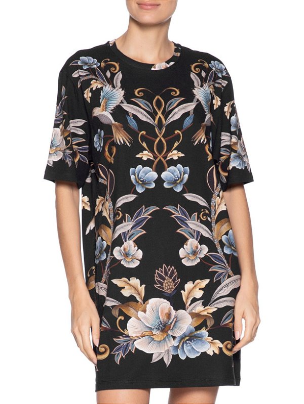 Farm 933-Vestido T-Shirt  341746 2-Preto