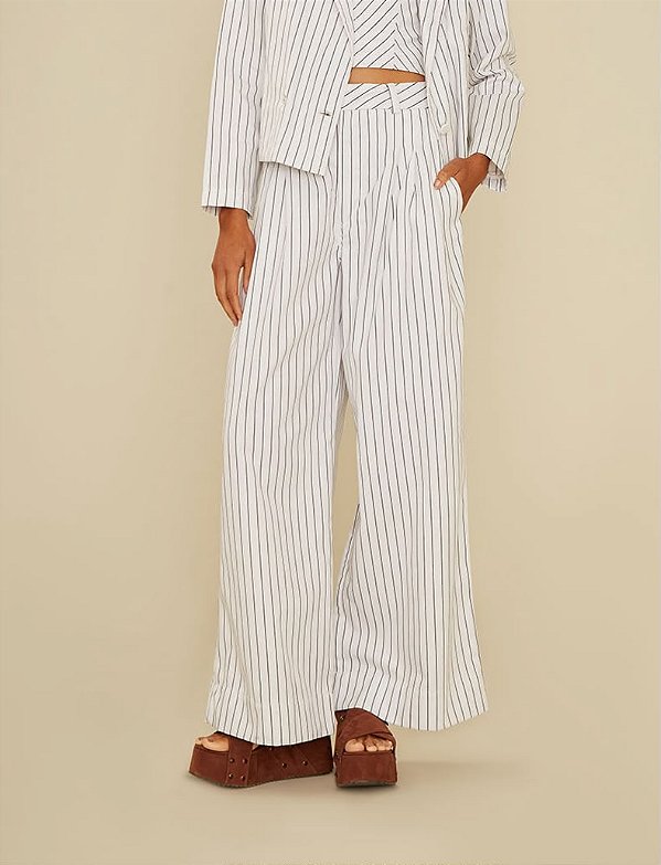 Calça Pantalona Risca De Giz - Oh,Boy!