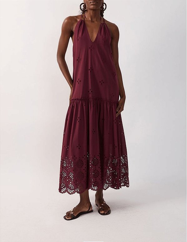Vestido Bordado Barrado - Dress To