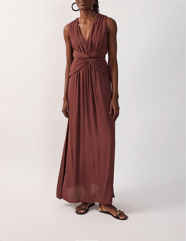 Vestido Crepe Frente Torcida - Dress To
