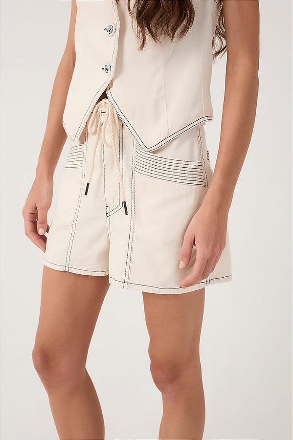 Short Sarja Pespontos Cordão - Dress To