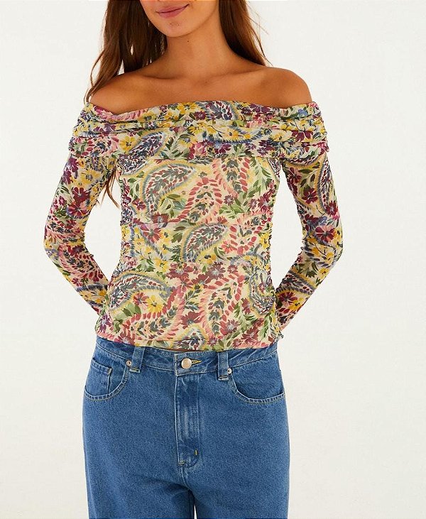 Blusa Tule Brisa De Flor - Farm