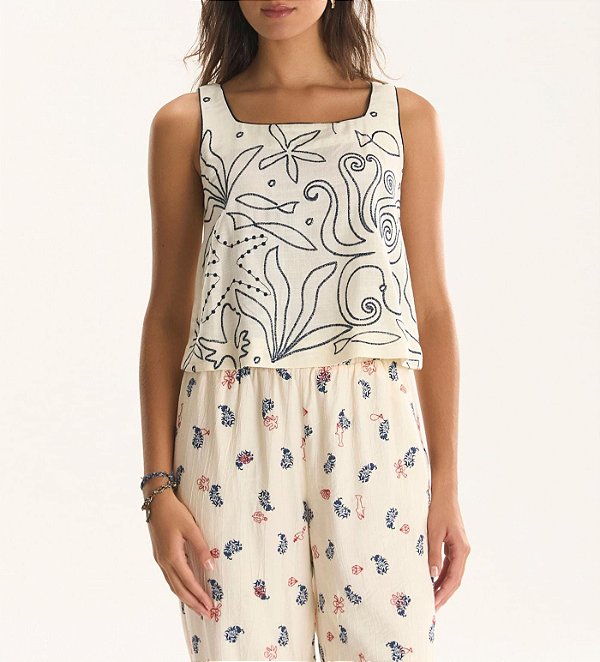 Blusa Bordado Oceano - Cantão