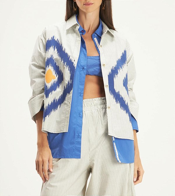 Camisa Bordado Boho Navy - Cantão