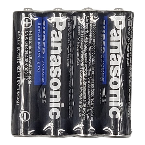 Tubo de Pilha Palito AAA Panasonic 4 Unidades