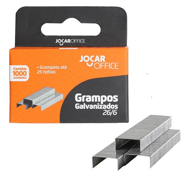 Grampo Galvanizado 26/6 Cx Com 1000 Jocar Office