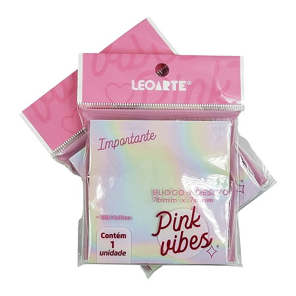 Blocos de Nota Adesivo Pink Vibes Colorido 91142