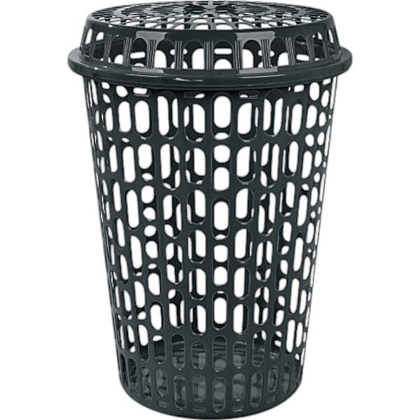Cesto Telado Com Tampa 60 Litros Preto Arqplast Ct60Pt