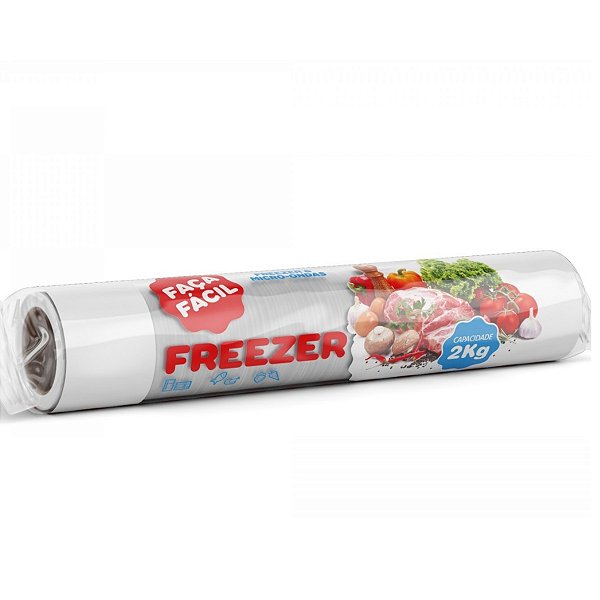 Saco Plástico Para Freezer Faça Fácil 50 Pçs - 20x33cm  Até 2 Kg