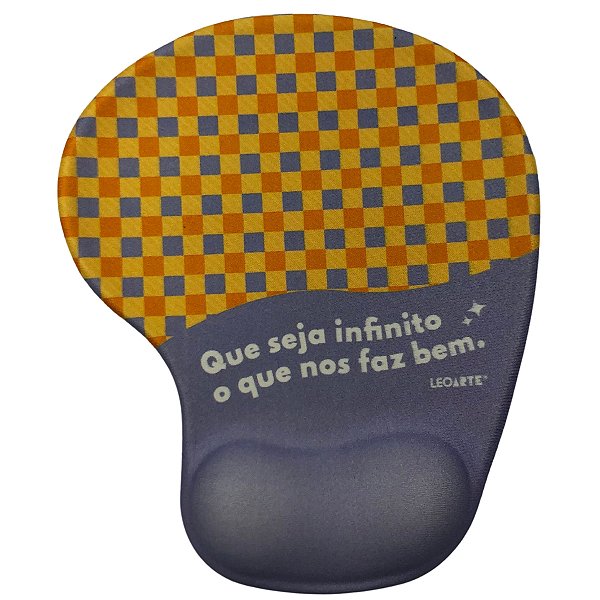 Mouse Pad Ergonômico Positive Vibes Quadriculado Blister Leo Arte