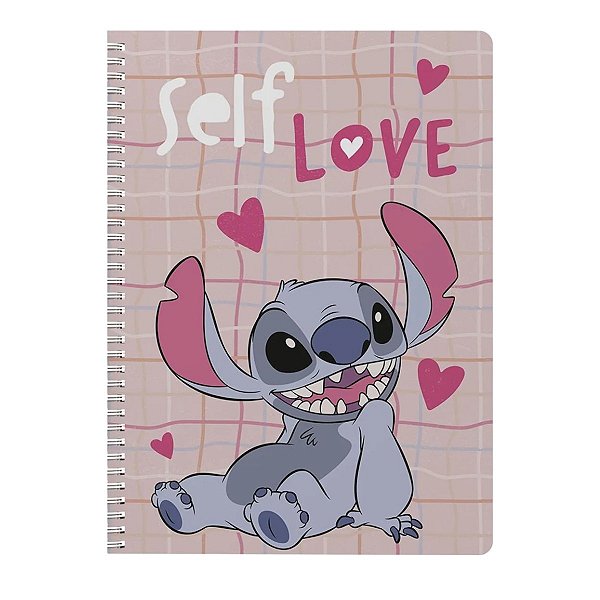 Caderno Univ. 1 Matéria 80 Folhas Stitch Self Love