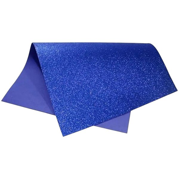 Placa De E.V.A Com Glitter Azul Escuro Kaz Kz363