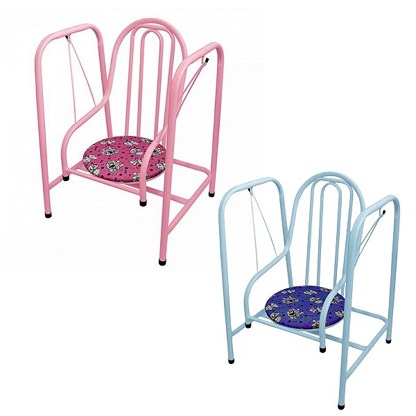 Cadeira de Balanço Infantil Azul e Rosa