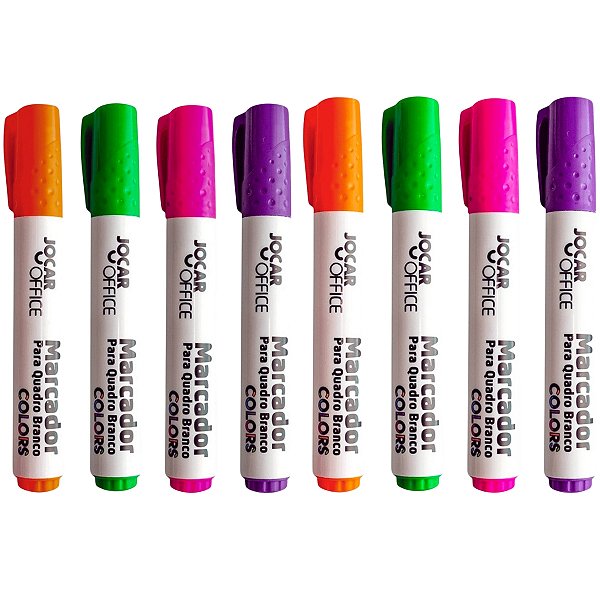 Kit Com 8 Marcadores P/ Quadro Branco Colors Jocar Office
