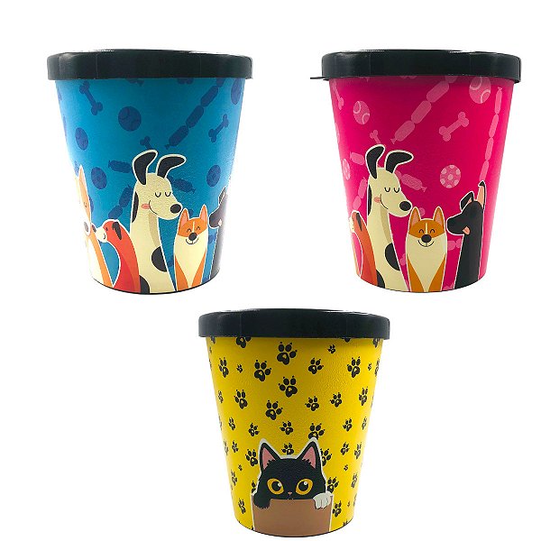 Pote Armazenação De Ração Cachorro Gato Dispenser C/Tampa