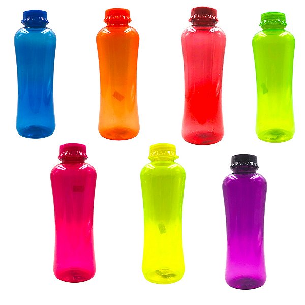 Garrafa De Água Copa Cabana Diversas Cores Tampa De Rosca 550ml