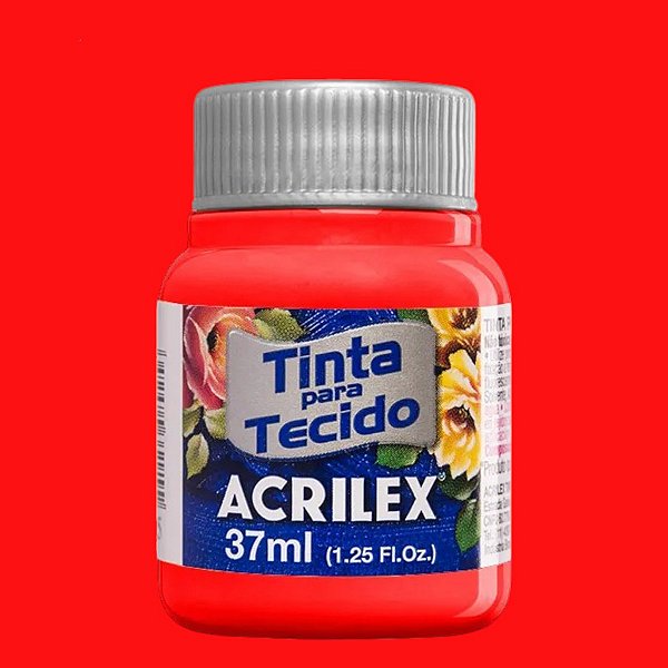 Tinta Para Tecido Fosca Vermelho Vivo Acrilex 37ml 541