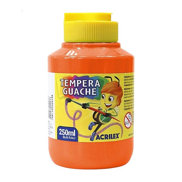 Tinta Guache Escolar Laranja 250ml Acrilex 517