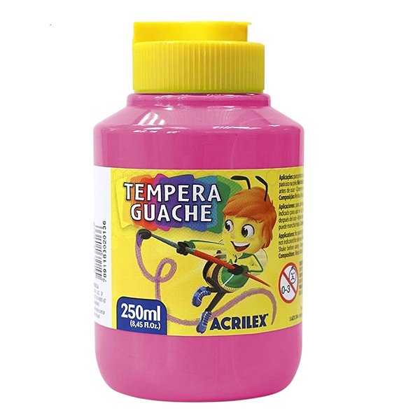 Tinta Guache Escolar Rosa 250ml Acrilex 537