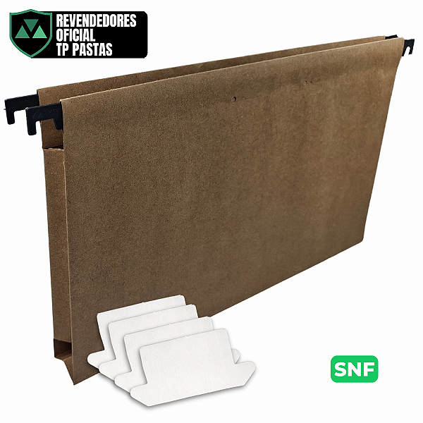 Pasta Suspensa Kraft Plastificada Com Sanfona Na Lateral Haste PVC 10 Unidades