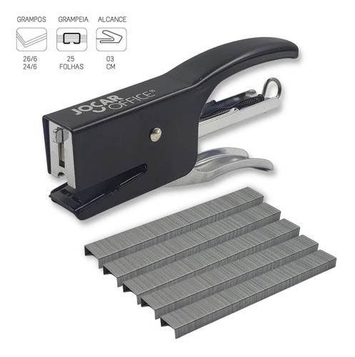 Grampeador Alicate 25 Folhas Com 1.000 Grampos Leonora