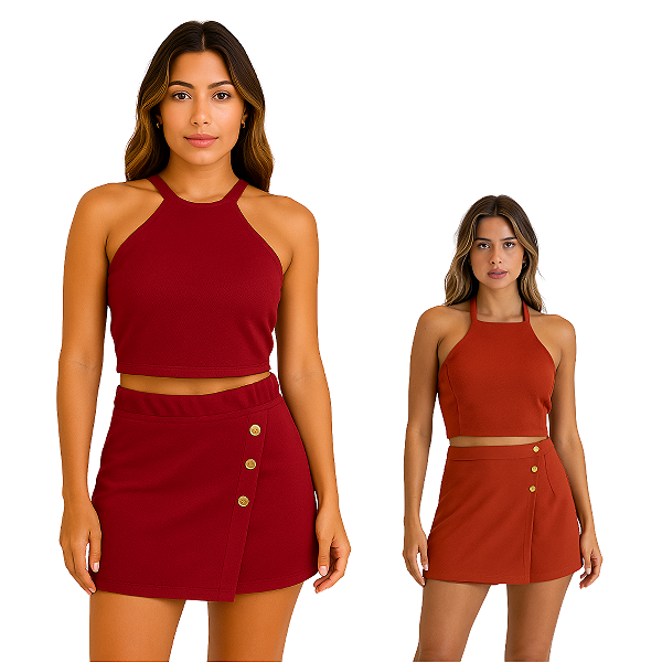 Conjunto Crepe Alça Lojas Kdin