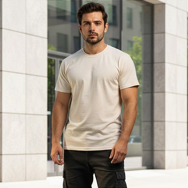 Camiseta - off white - Algodão cru - Essencial