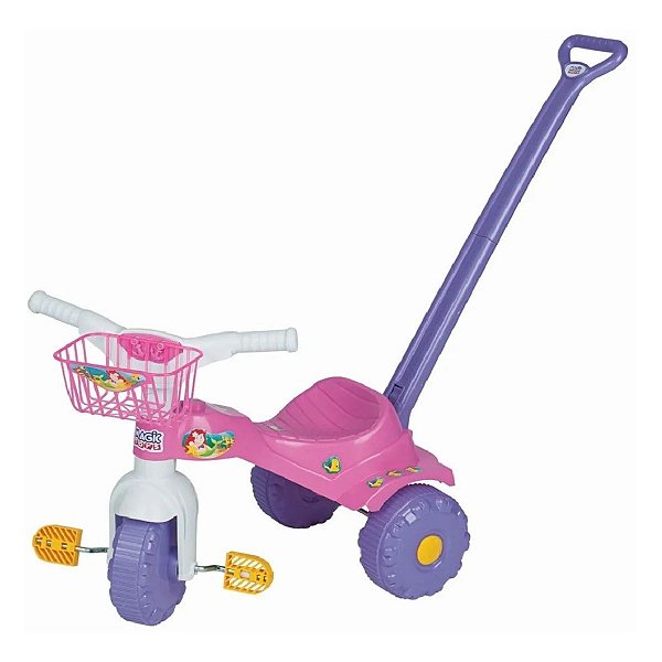 Triciclo Infantil Com Cestinha Tico Tico Sereia Rosa 20kg