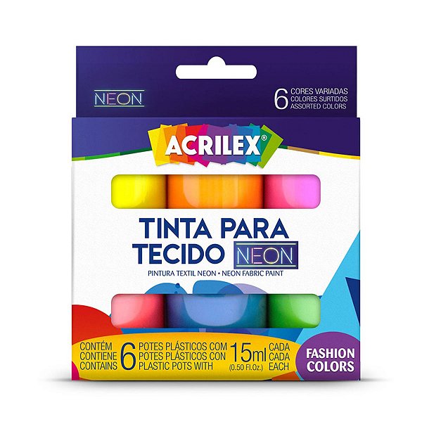 TINTA TECIDO ACRILEX 6C NEON 4006