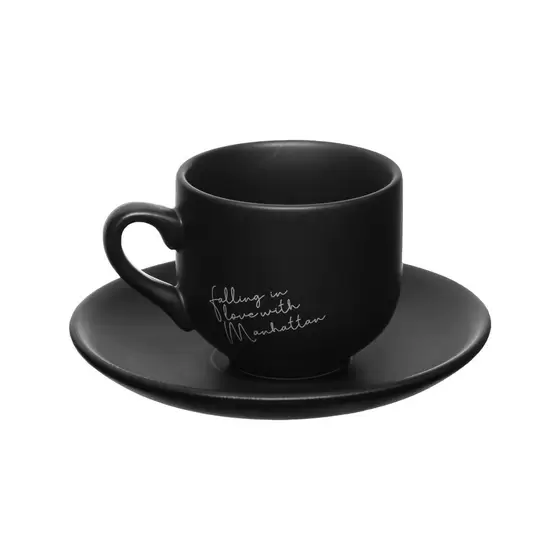 Xicaras de café hauscraft em porcelana preta 90ml