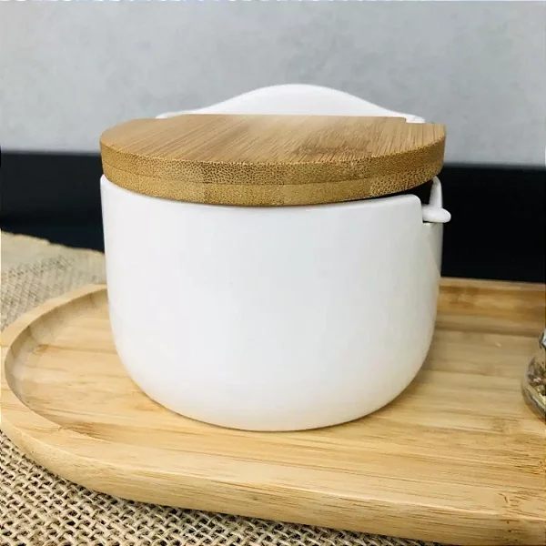 Saleiro/Açucareiro em porcelana Branco - Hauskraft