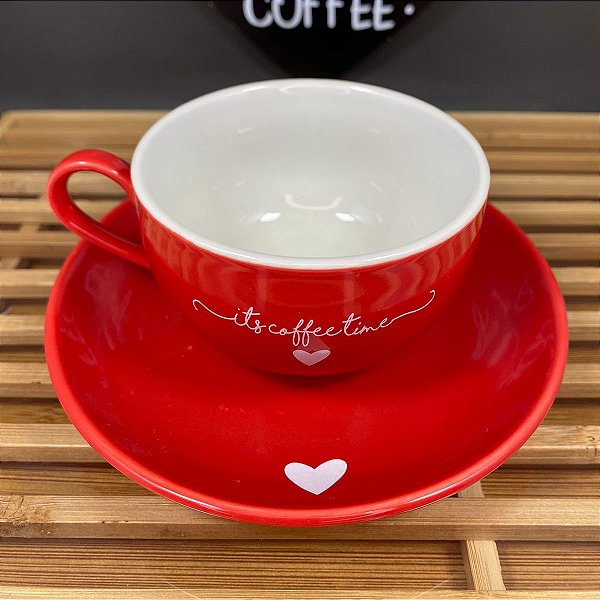 Xicaras de café hauscraft em porcelana Vermelha 160ml