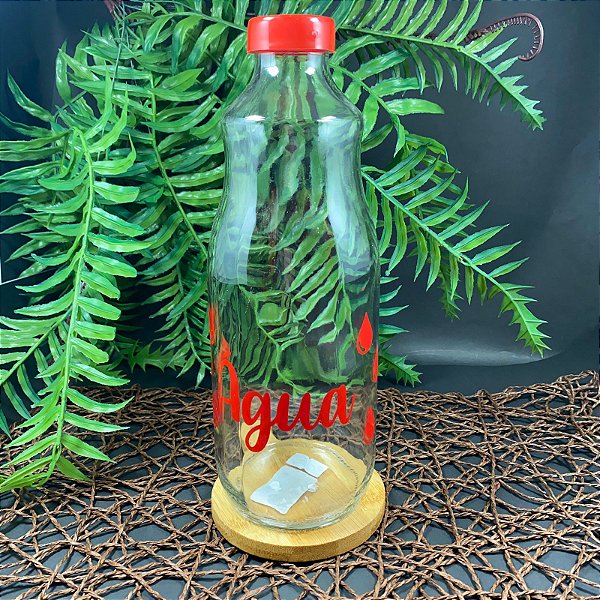 GARRAFA DE AGUA DE VIDRO C/ TAMPA DE PLASTICO - 1L
