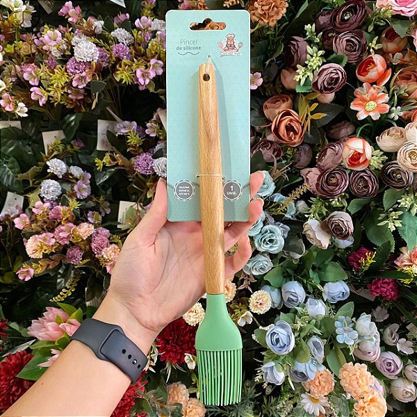 PINCEL CULINARIO DE SILICONE VERDE CB. MADEIRA BONS CHEFF