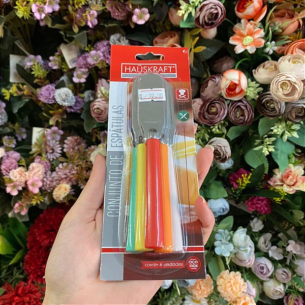 INOX ESPATULA PATE/MANTEIGA CB. PLASTICO HAUSKRAFT COLORS C/6 PCS CJES-001CL WESTERN