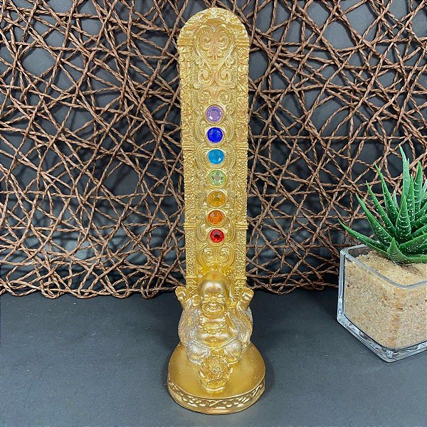 PORTA INCENSO MONGE 7 CHAKRAS 18CM