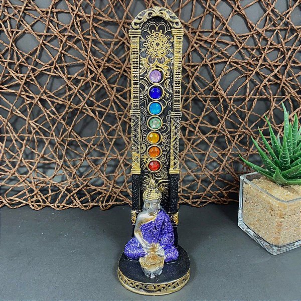 PORTA INCENSO MONGE 7 CHAKRAS 18CM