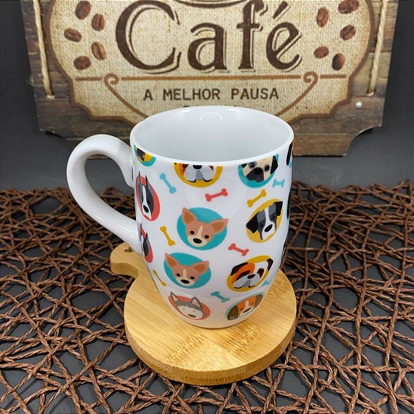 CANECA DE PORCELANA DOGS HAUSKRAFT 350ML