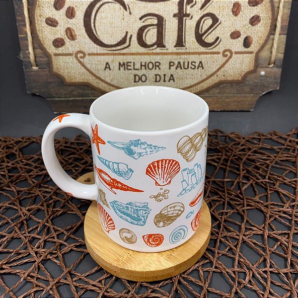 CANECA DE PORCELANA OCEANO HAUSKRAFT 330ML