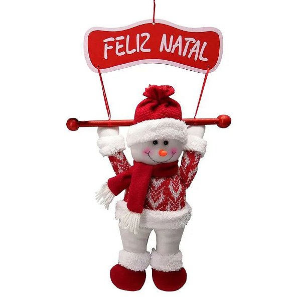 PLACA NATALINA FELIZ NATAL MDF 28X45CM