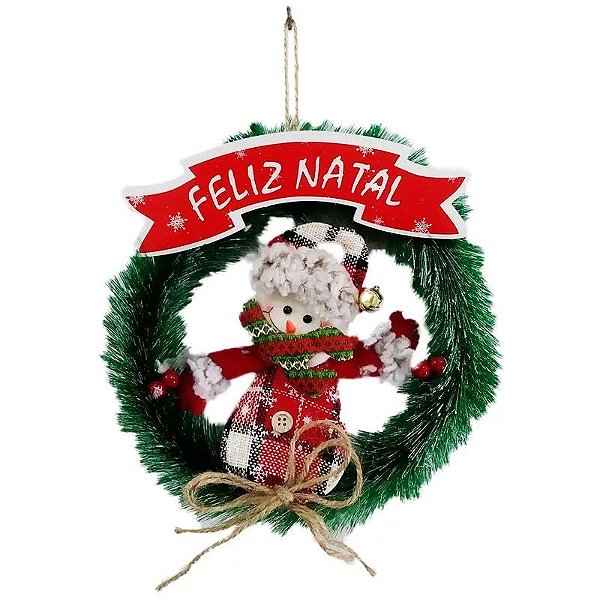 GUIRLANDA PINHEIRO BONECO DE NEVE 24CM