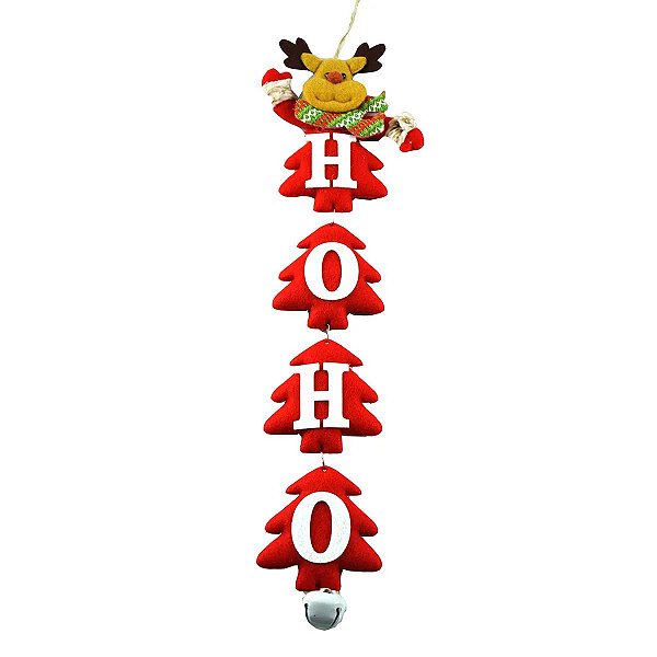 ENFEITE DE PENDURAR NATAL HO HO HO 48CM