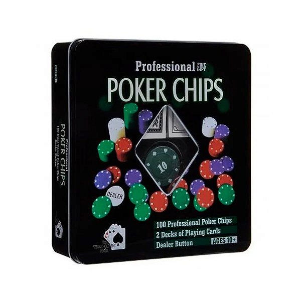JOGO POKER 100 FICHAS + 2 BARALHOS