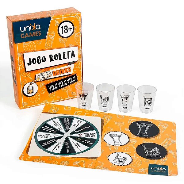 JOGO ROLETA DE DRINKS -  VIRA VIRA