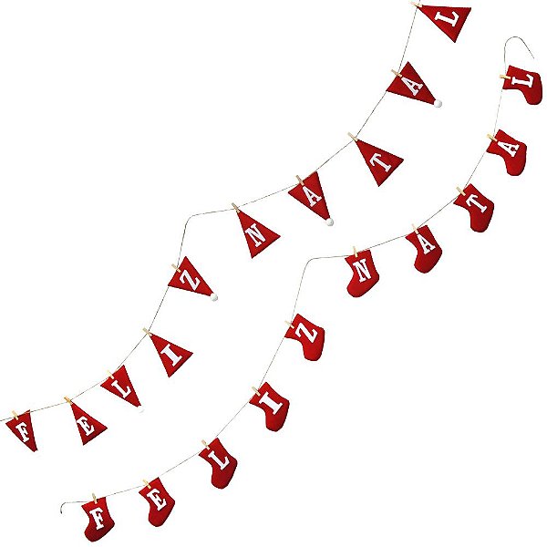 ENFEITE VARAL FELIZ NATAL 150X14CM