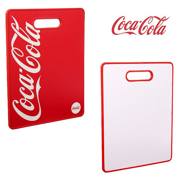 TABUA DE CORTE DE PLASTICO RETANGULAR PARA CHURRASCO / CARNE COCA-COLA HAUSKRAFT 36,5X29CM