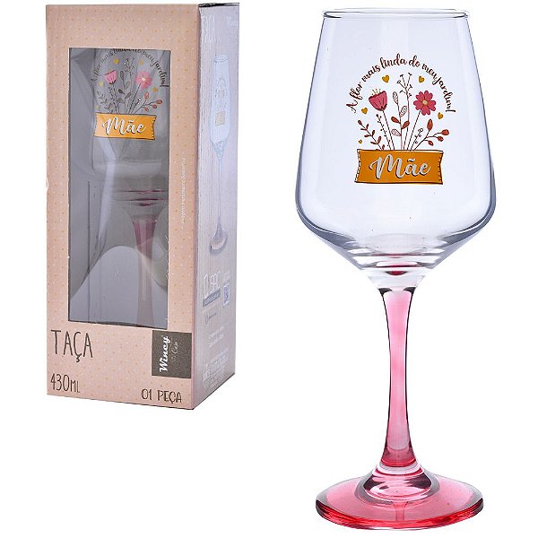 TAÇA DE VIDRO DIA DAS MÃES  430ML WINCY